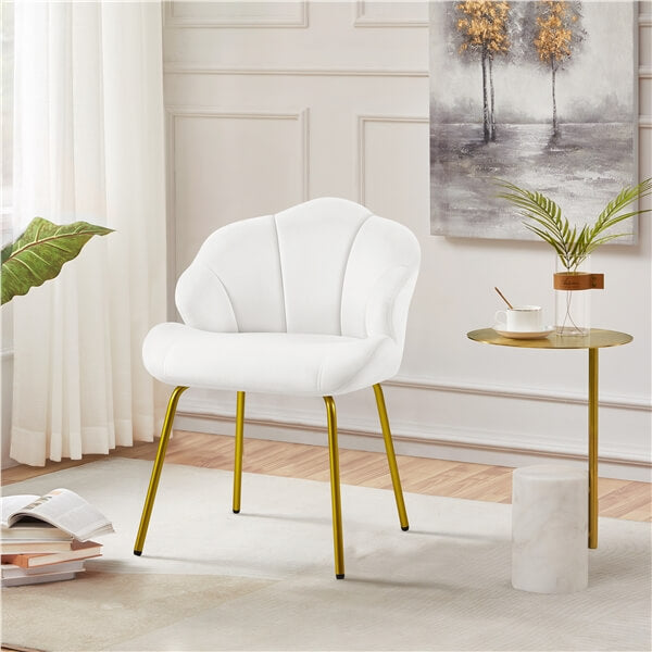Yaheetech Velvet Accent Chair with Shell-Shaped Backrest - Image 14