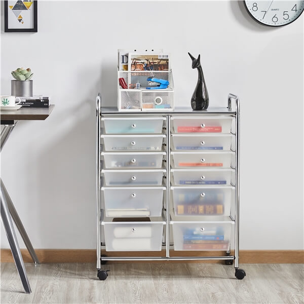 Yaheetech 12 Drawers Rolling Storage Cart - Image 8