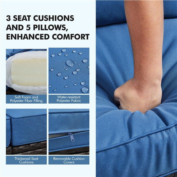 Yaheetech 3-Seat Patio Wicker Sofa - Image 5