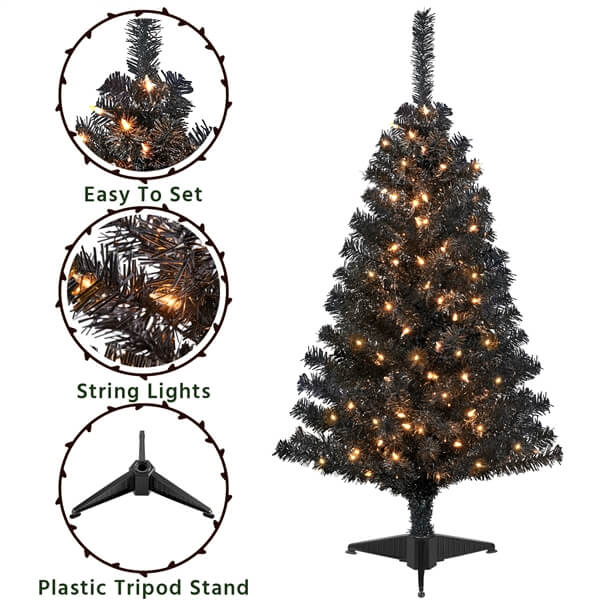 Yaheetech 4Ft Pre-Lit Artificial Christmas Tree - Image 4