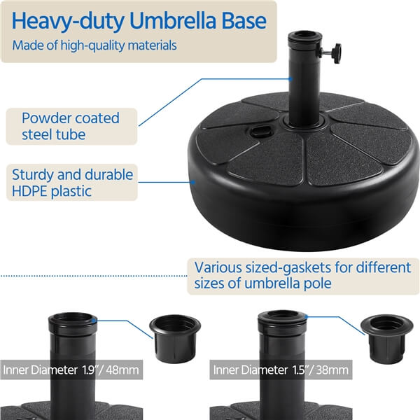 Yaheetech 22L Umbrella Base Stand - Image 7