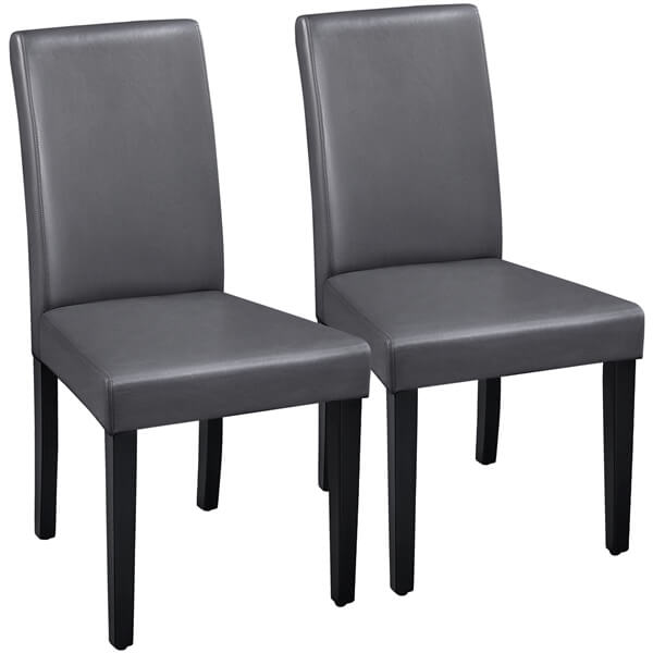 Yaheetech Set of 2 Faux Leather Modern Dining Room Chairs - Image 4