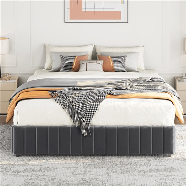Yaheetech Upholstered Bed with Underbed 3 Storage Drawers - Image 23