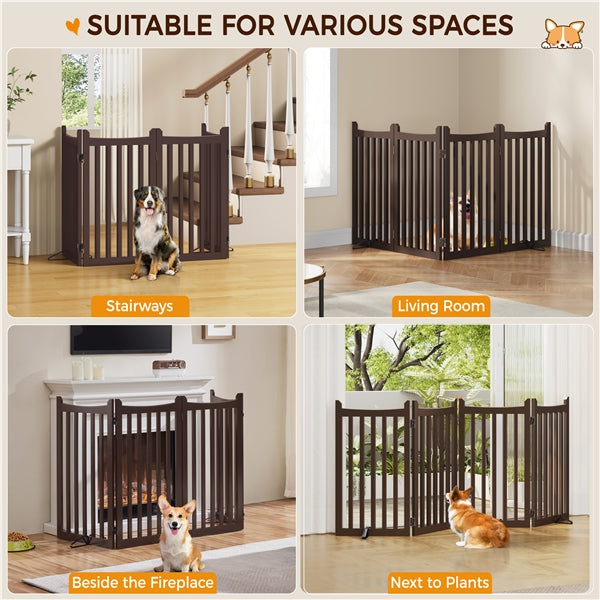 Yaheetech 36 H Extra Tall Freestanding Pet Gate 4-Panel - Image 7