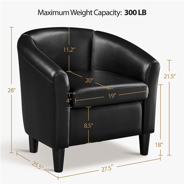 Yaheetech Upholstered Barrel Chair - Image 6