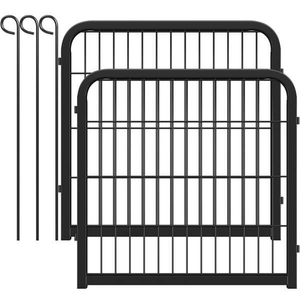 24?? Tall 2-Panel Metal Dog Playpen with Door