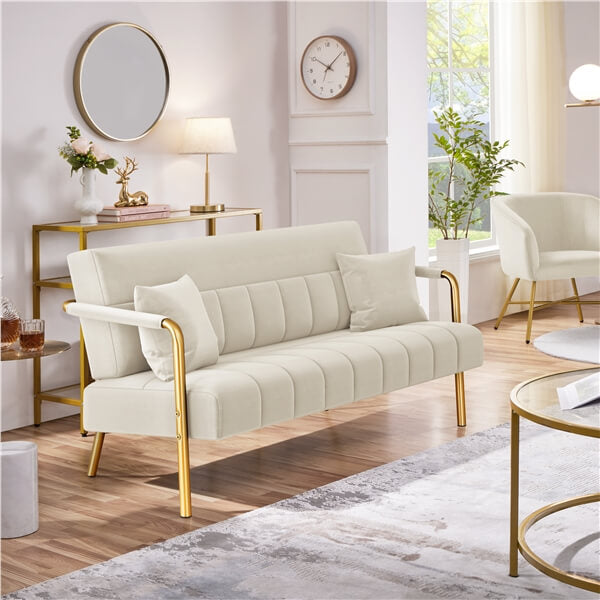 Yaheetech 30 W Modern Sofa Small Sofa Luxurious Velvet Fabric - Image 6