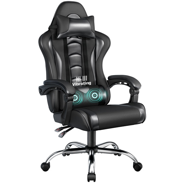 Yaheetech Computer Office Chair with Headrest and Massage Lumbar Support - Image 3