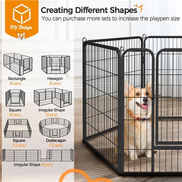 Yaheetech Wide Panel Dog Playpen. 6 Panels 32 inch - Image 7