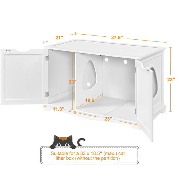 Yaheetech Cat Litter Box Enclosure. Litter Cabinet Furniture Hidden - Image 4