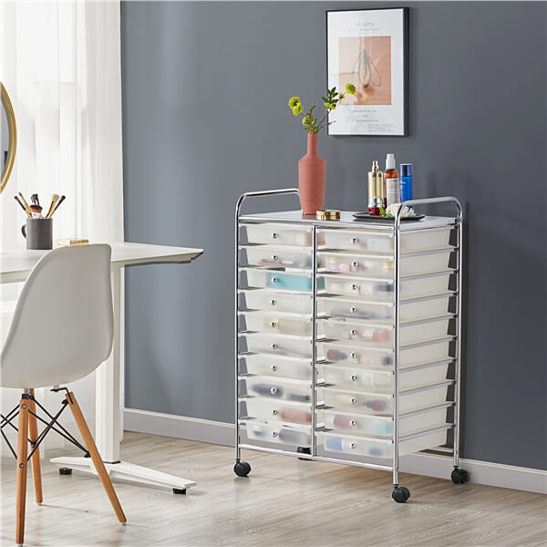 Yaheetech 20-Drawer Rolling Storage Cart - Image 12