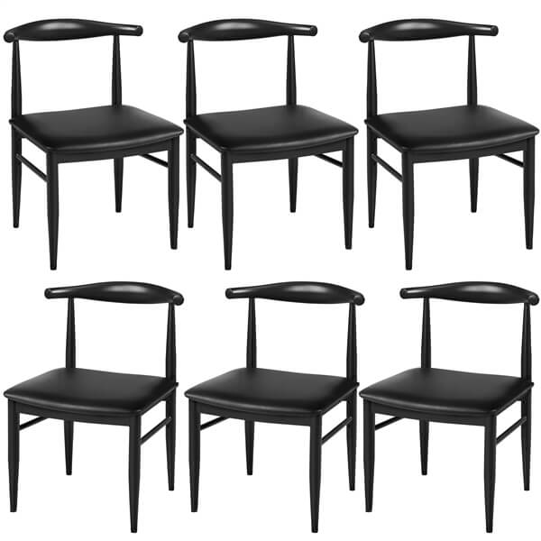 Set of 2 PU Leather Dining Chairs Armless Kitchen Chairs - Image 10