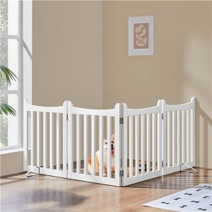 Yaheetech 24 H Freestanding Pet Gate for Dogs
