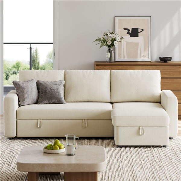 Yaheetech Sectional Sofa L-Shaped Sofa Couch Bed - Image 6