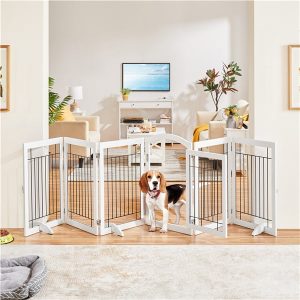 Yaheetech 32-inch Tall Dog Gate with Door Extra Wide