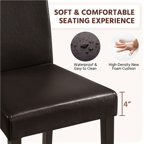 Yaheetech Dining Chairs Set of 6 Faux Leather - Image 5