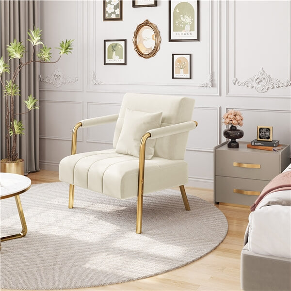Yaheetech 30?? W Velvet Accent Armchair with Cozy Pillow - Image 11