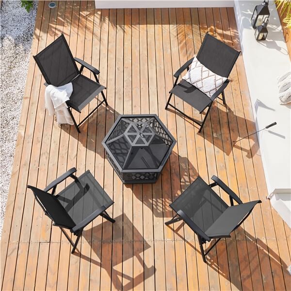 Yaheetech Patio Dining Chairs Set of 4 with Armrests