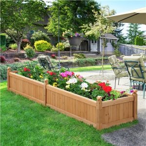 Yaheetech 90.5?? L??23.5?? W??16?? H Wooden Raised Garden Bed