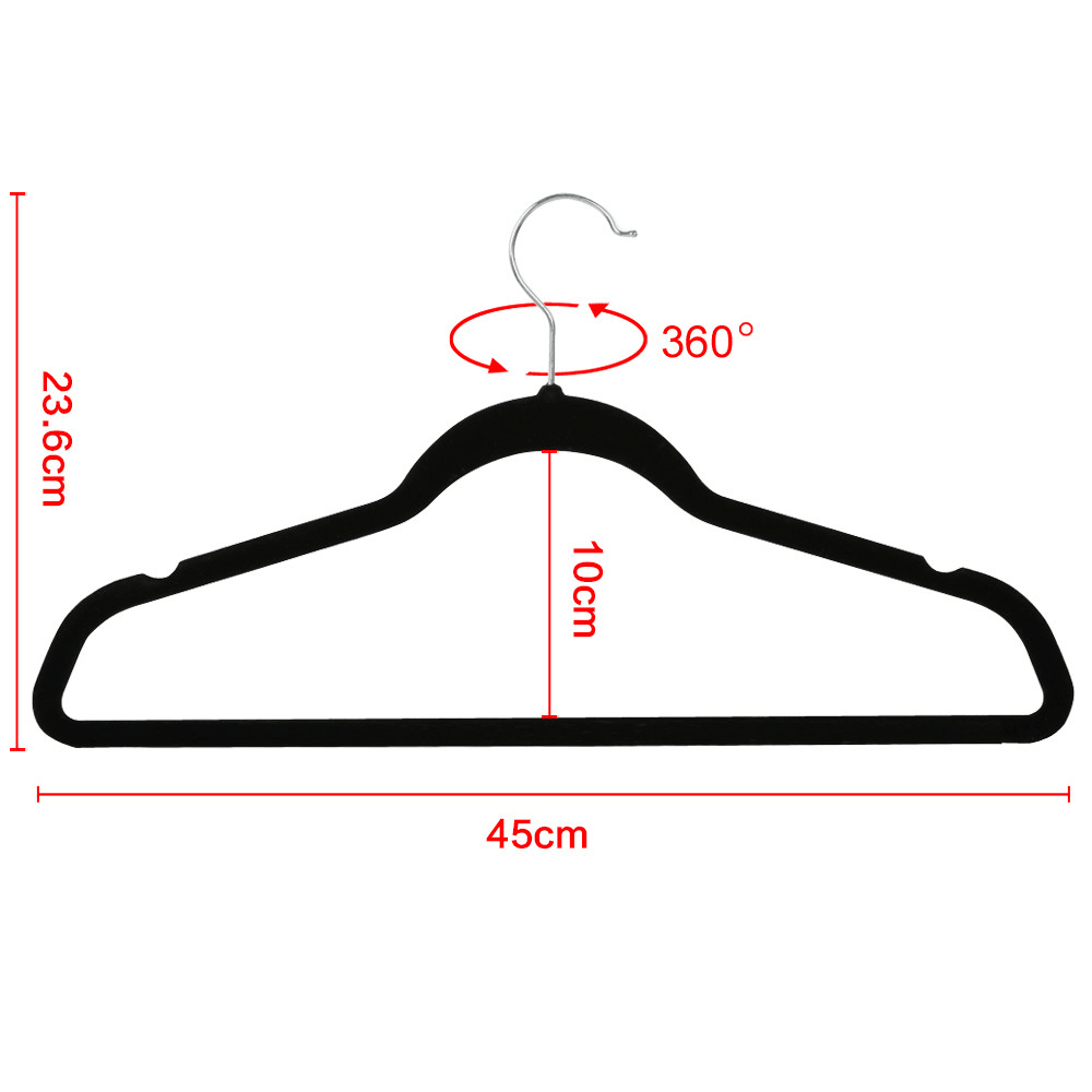 Yaheetech Velvet Hangers Black - Image 3