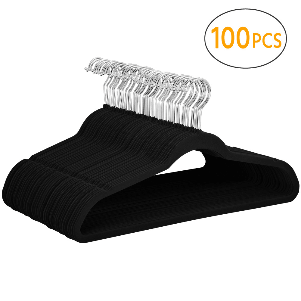 Yaheetech Velvet Hangers Black - Image 2