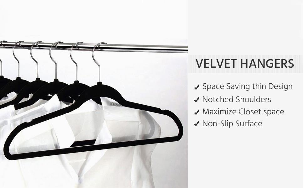 Yaheetech Velvet Hangers Black - Image 6