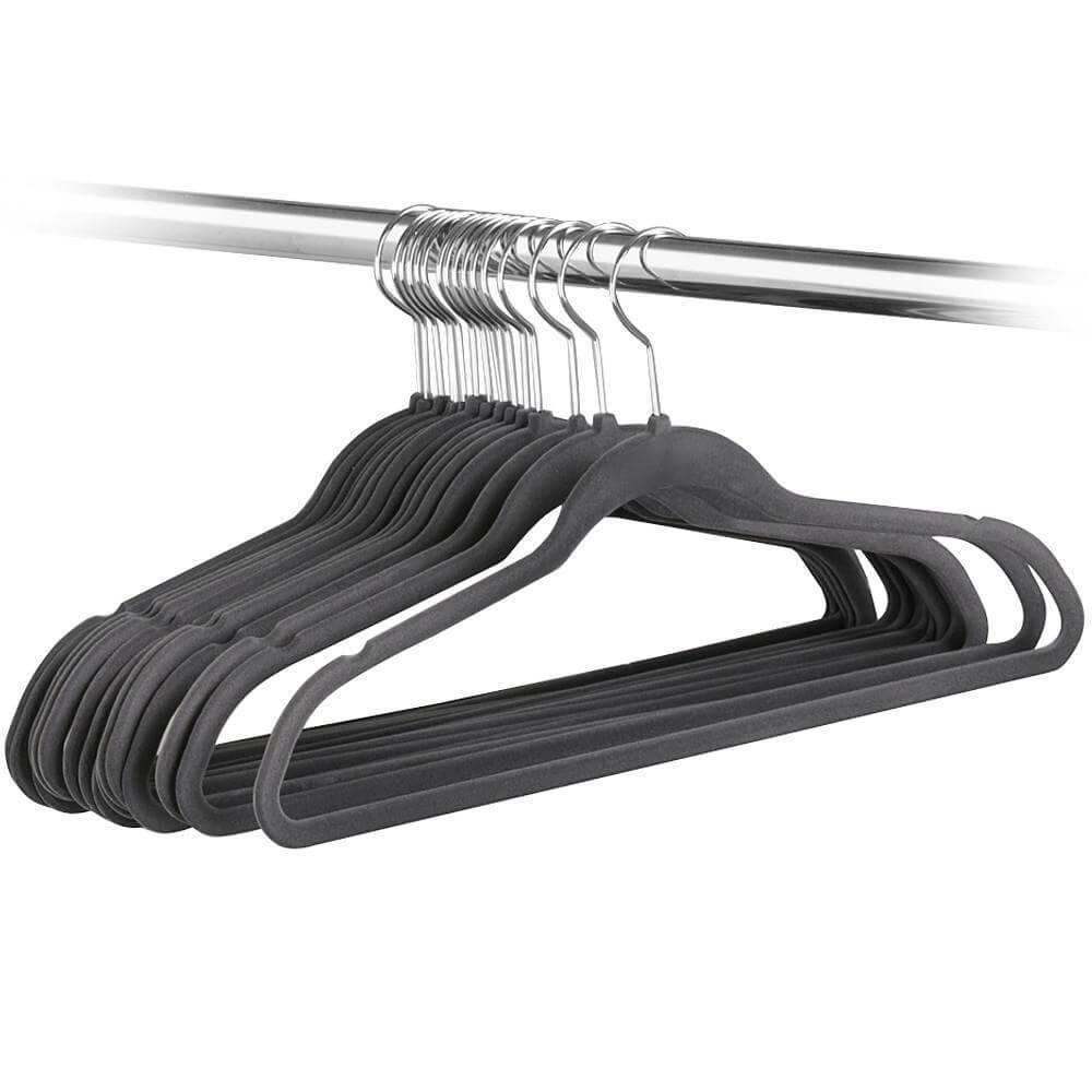 Yaheetech Velvet Hangers Gray - Image 6