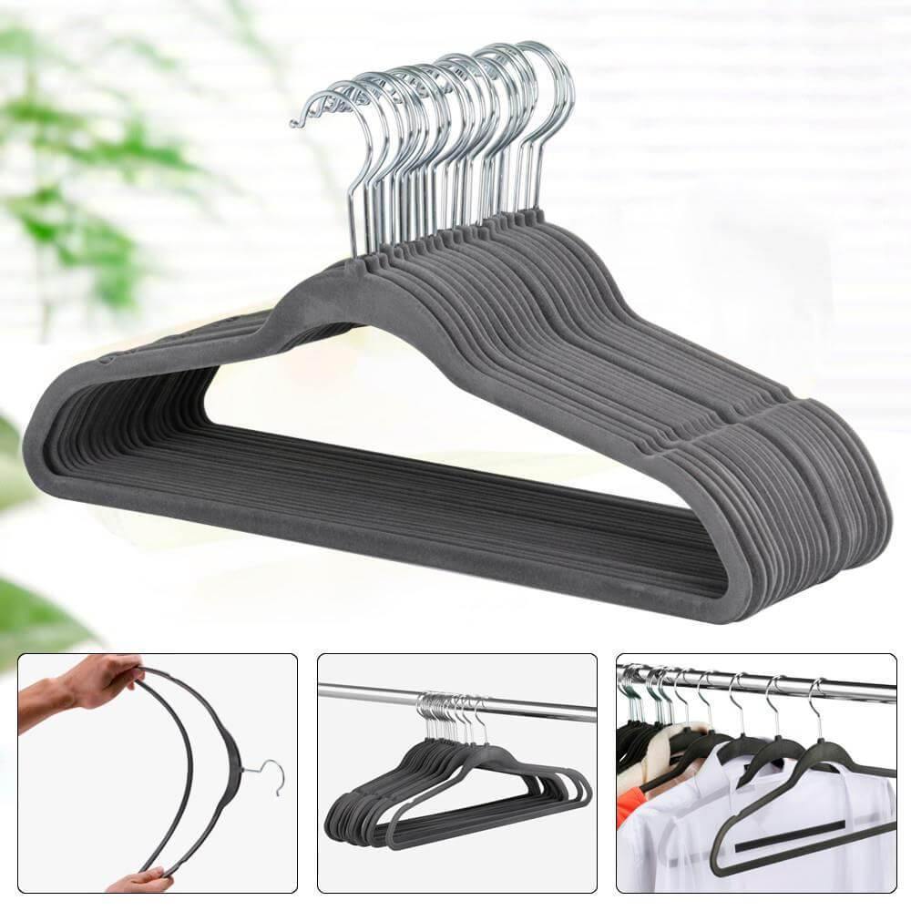 Yaheetech Velvet Hangers Gray - Image 5