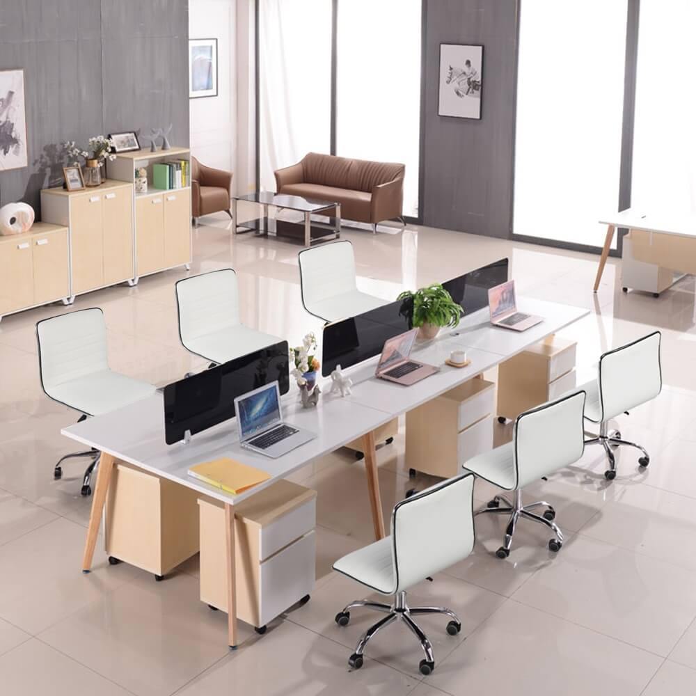 Yaheetech 16.3-22.2 Inch Adjustable PU Leather Low Back Desk Office Chair - Image 7