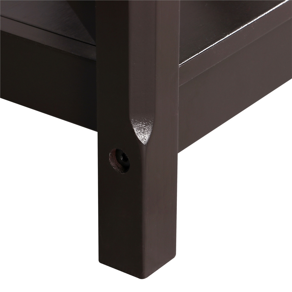 Yaheetech X Design End Table with 2-Tier Storage Shelf - Image 5