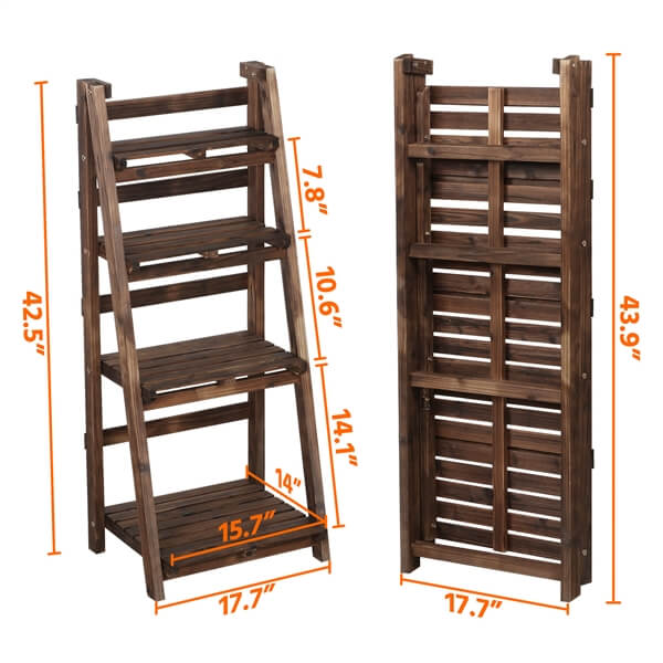 Yaheetech 4-Tier Wooden Foldable Plant Stands Racks - Image 3
