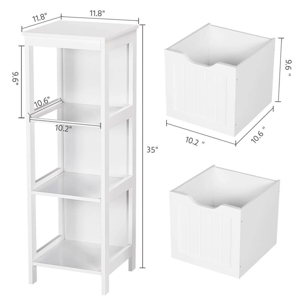 Yaheetech White Bathroom Cabinet - Image 4