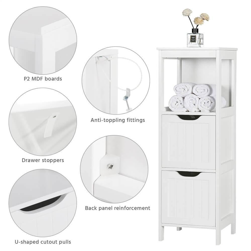 Yaheetech White Bathroom Cabinet - Image 5
