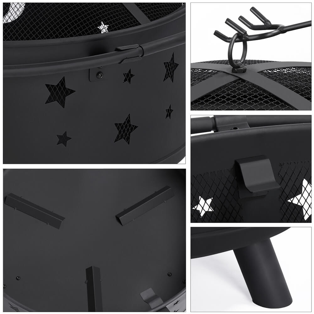 Yaheetech Iron Fire Pit Set 30inch - Image 5
