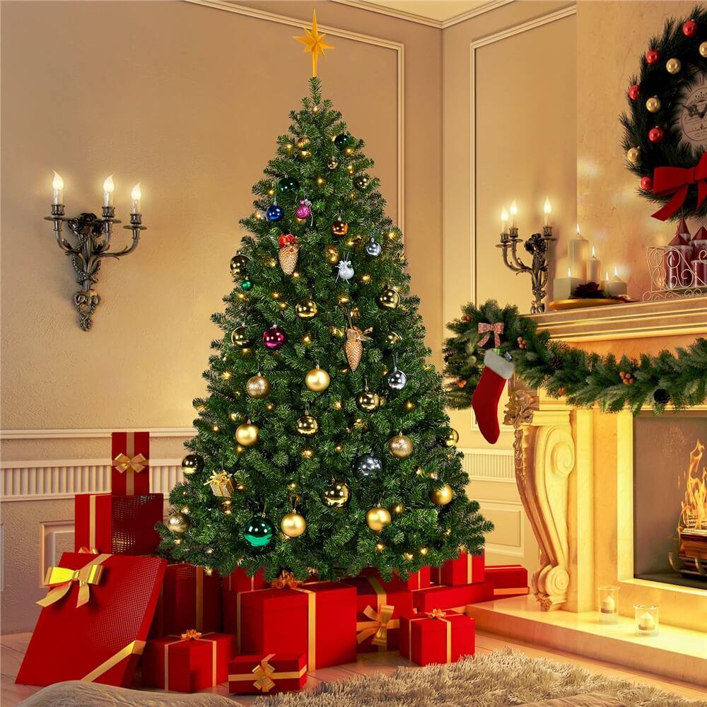 Yaheetech Pre-lit Artificial Christmas Tree 6 ft