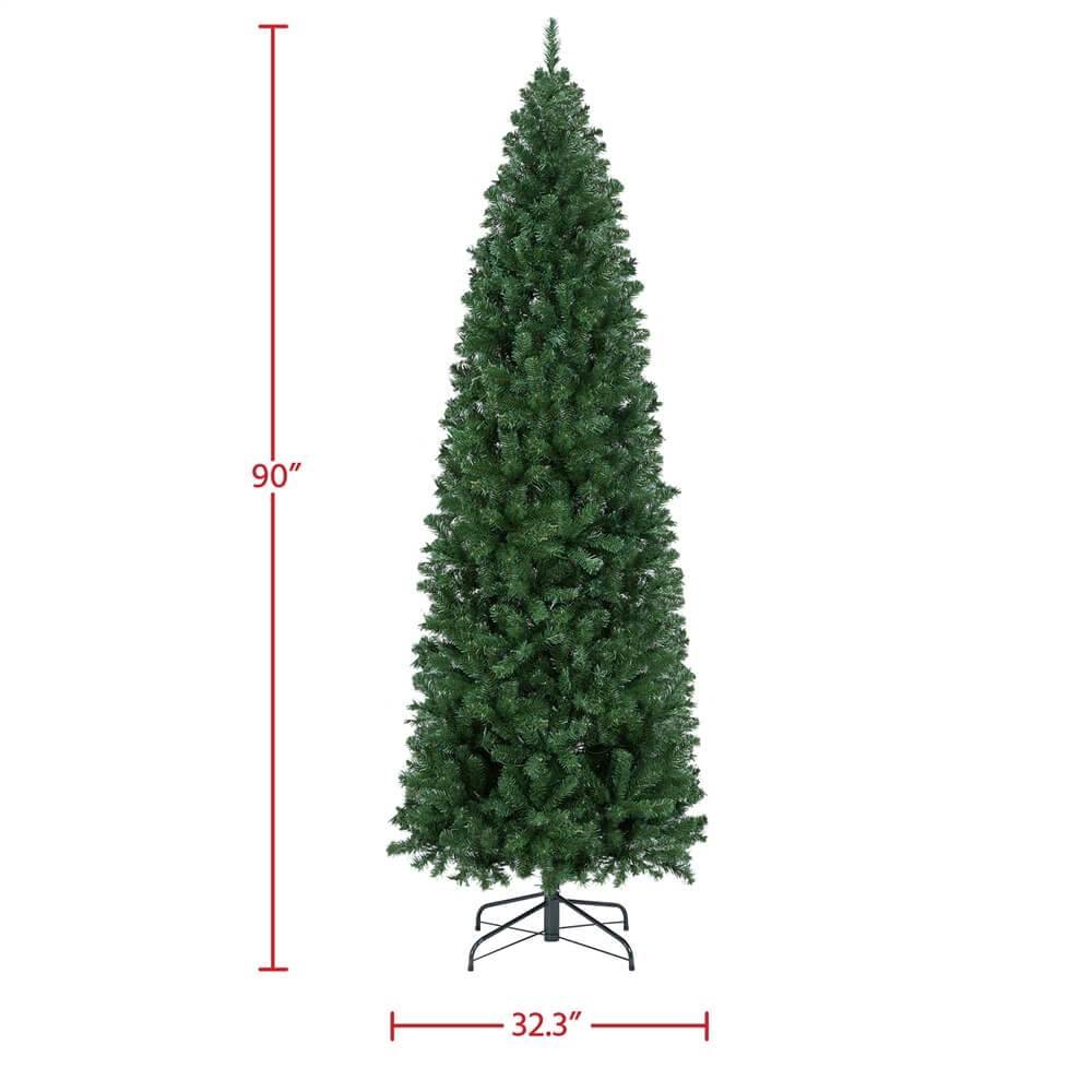 Yaheetech 7.5 Ft Pre-lit Pencil Artificial Christmas Tree - Image 3