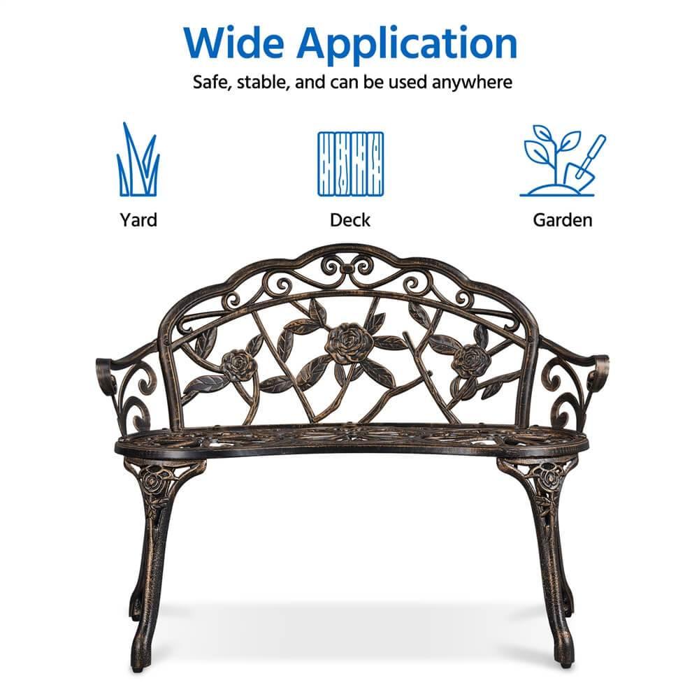 Yaheetech Outdoor Metal Bench - Image 6