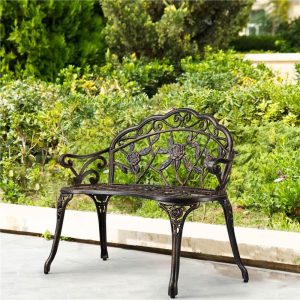 Yaheetech Outdoor Metal Bench