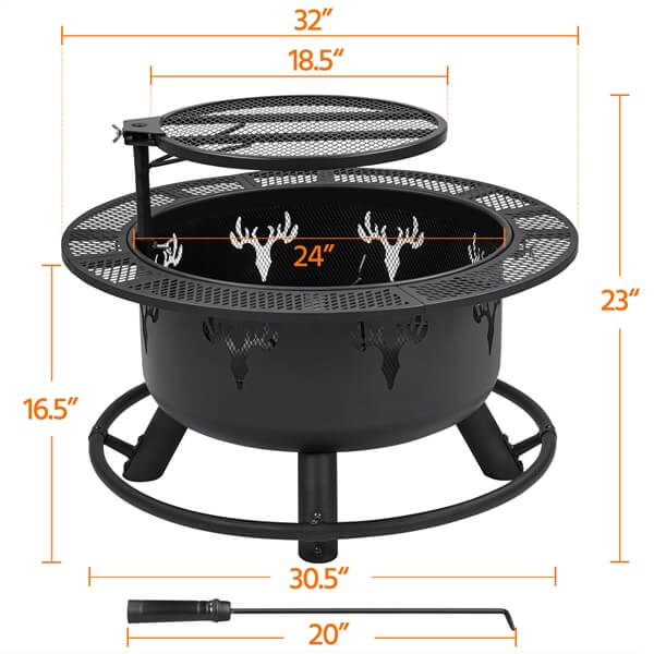 Yaheetech 32 Round Fire Pit - Image 3