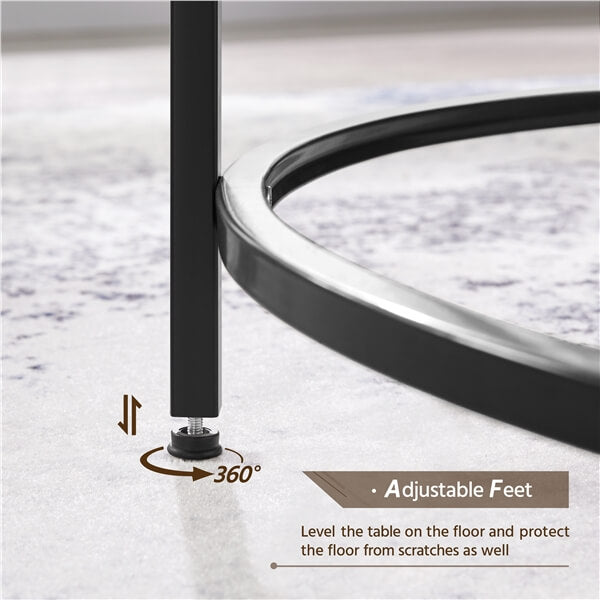 Yaheetech Round Glass-Top Coffee Table - Image 4