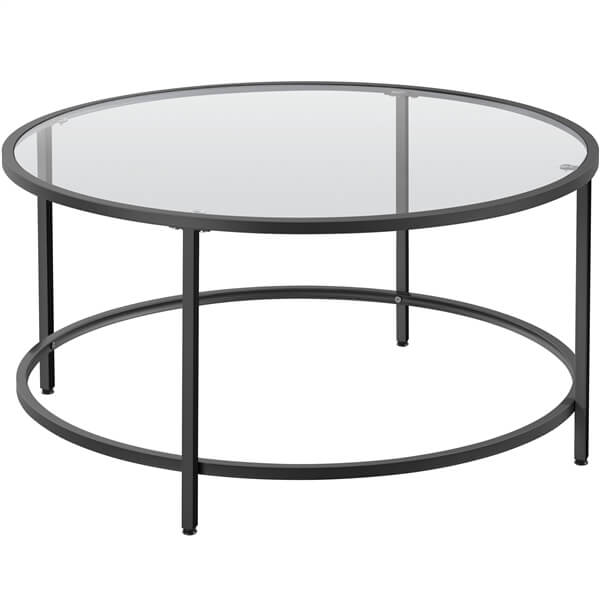 Yaheetech Round Glass-Top Coffee Table - Image 2