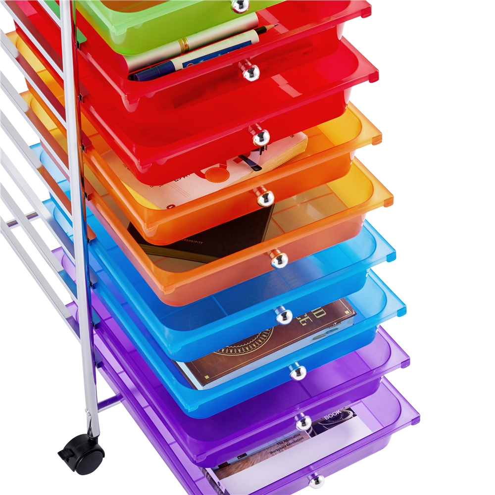 Yaheetech 10 Drawer Rolling Storage Cart - Image 8