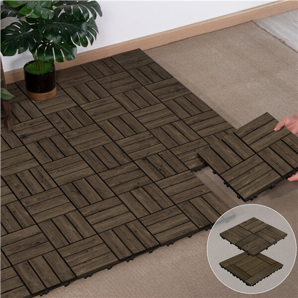 Yaheetech Pack of 27 Fir Wood Flooring Tiles - Image 6