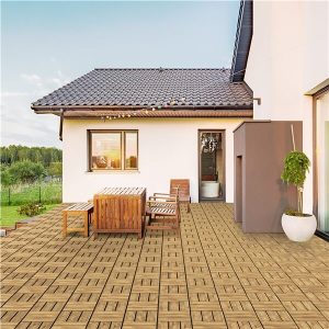 Yaheetech Pack of 27 Fir Wood Flooring Tiles