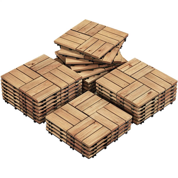 Yaheetech Pack of 27 Fir Wood Flooring Tiles - Image 2