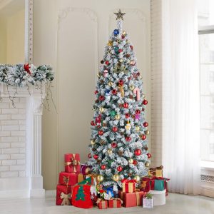 Yaheetech Flocked Artificial Christmas Tree