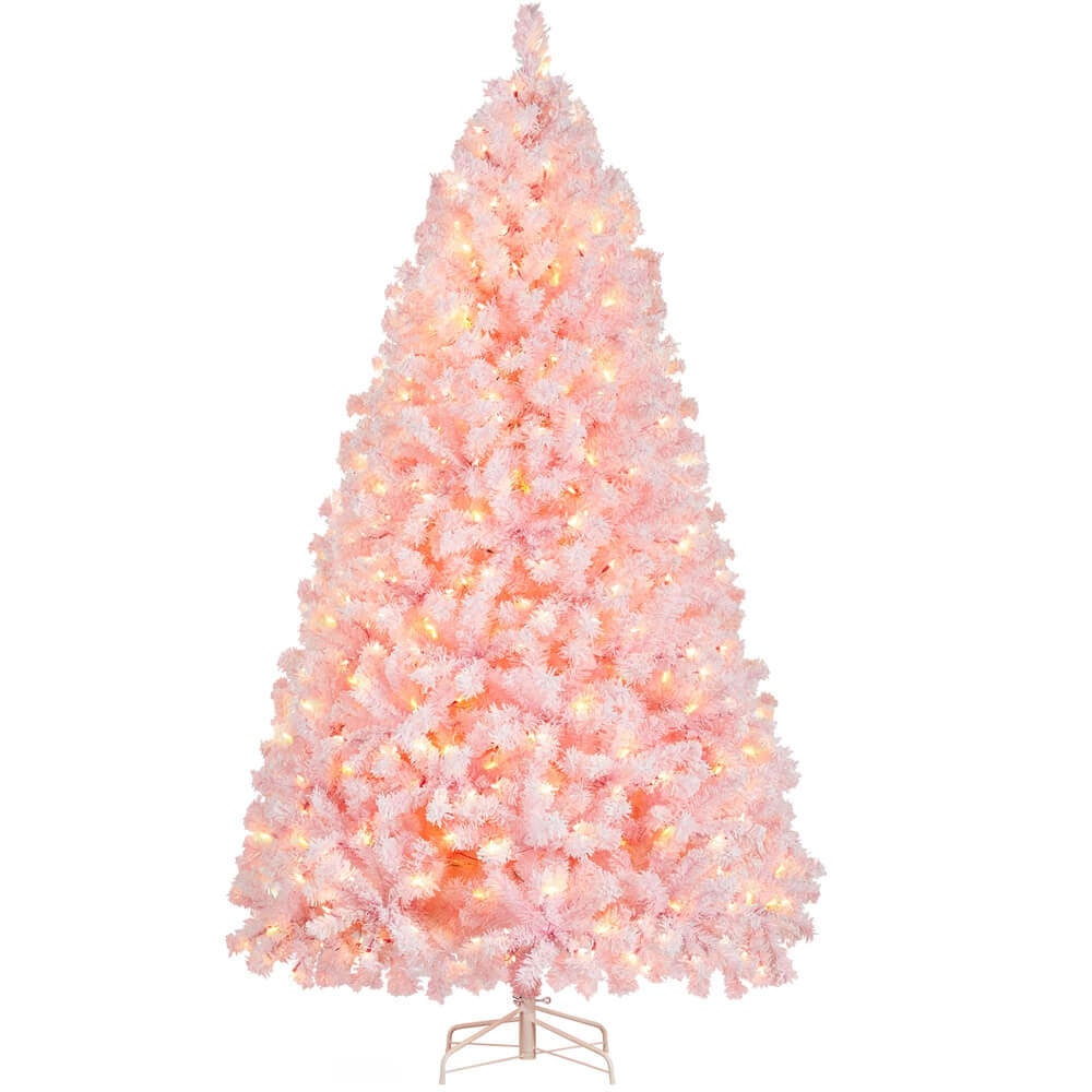 Yaheetech 7.5' Pre-lit Flocked Artificial Christmas Tree - Image 2
