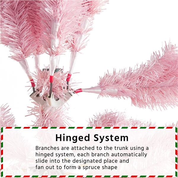 Yaheetech Pink Artificial Christmas Tree - Image 7