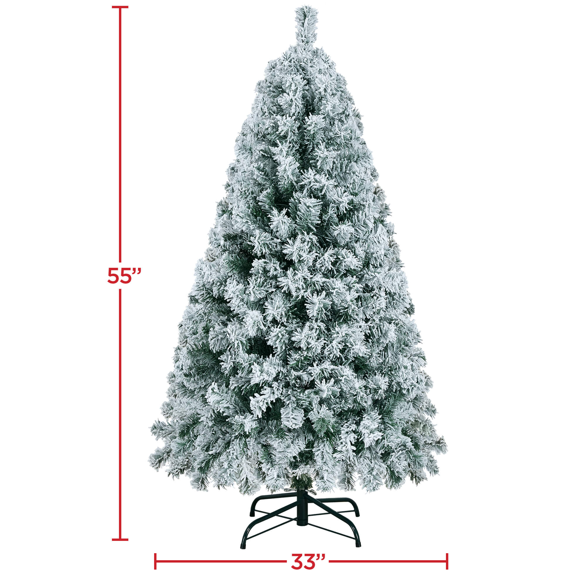 Yaheetech 4.5' Pre-lit Flocked Artificial Christmas Tree - Image 4