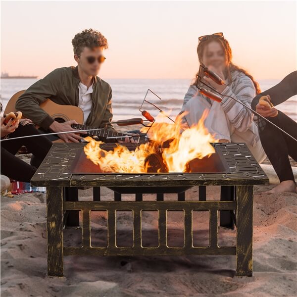 Yaheetech Square Fire Pit 32'' - Image 9